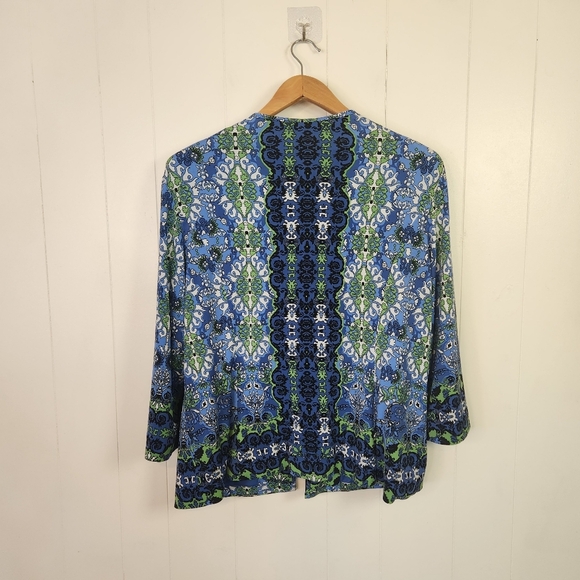 Joan Rivers Blue Open Front Lightweight Blazer Jacket Dressy Womens Size Large - Picture 6 of 9